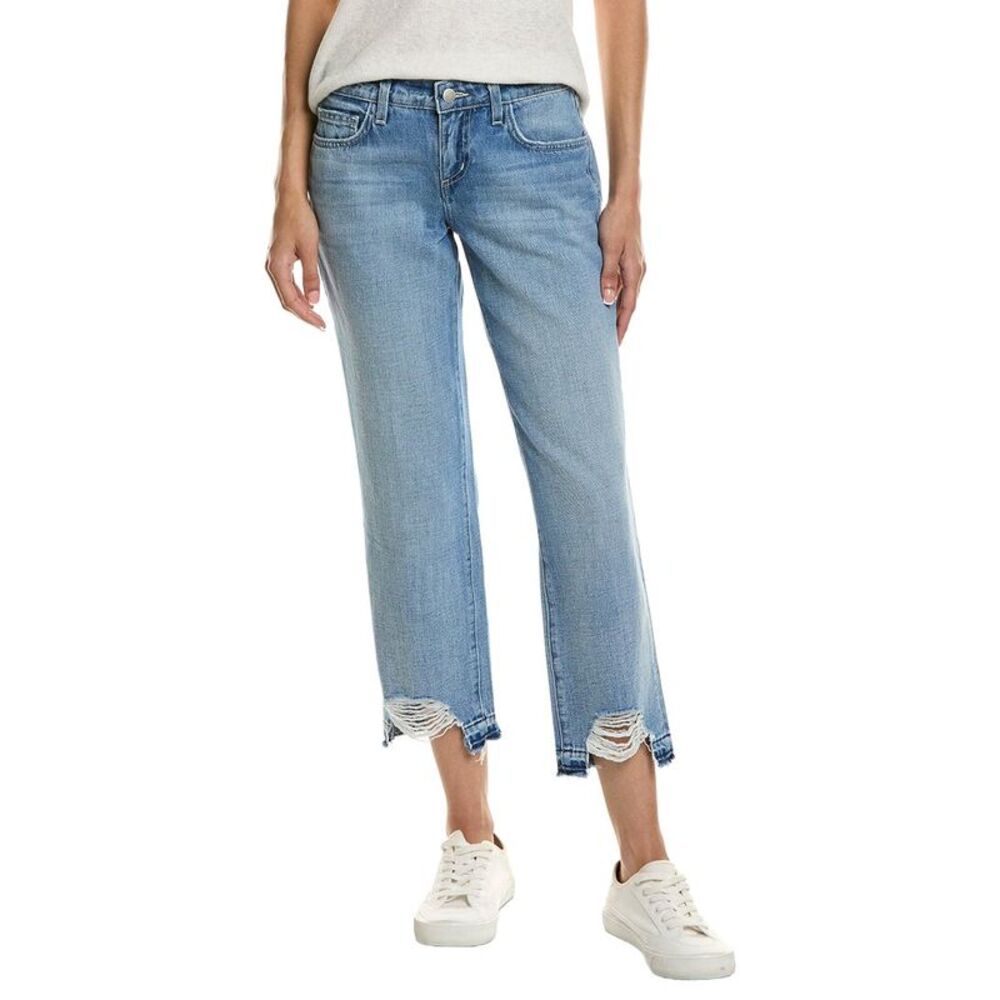 L’Agence Womens L'agence Blaine Low-Rise Crop Stovepipe Pant, Blue